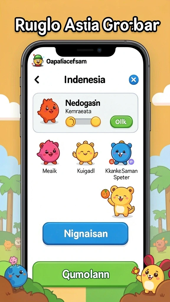 uh77 - Lingkungan permainan yang penuh warna dan detail.